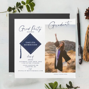 Photo moderne Graduation Party Magnetic Invite
