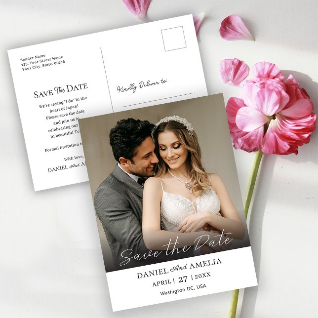Photo Moderne Gras | Carte Postale de Faire-Part d ( Bold Photo Save The Date Postcard)
