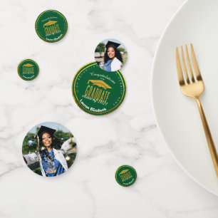 Photo moderne Green Gold Graduation Table Confetti