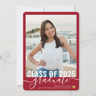 Photo Moderne Red Graduation Open House Invitation