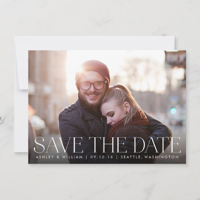Photo moderne simple Enregistrer la carte Date (Devant)