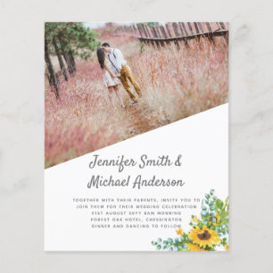 Photo moderne Sunflowers Mariage Inviter Date d'en