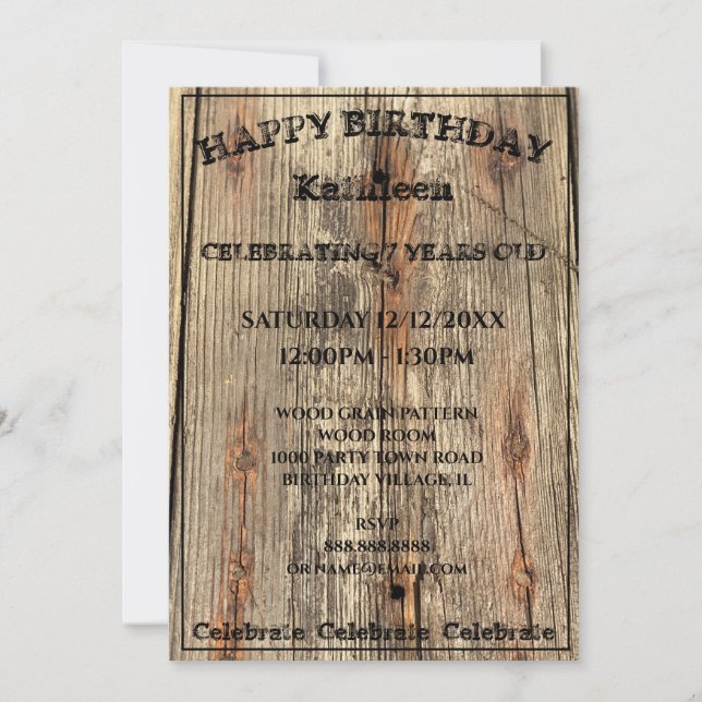 PHOTO MOTIF DU GRAIN DE BOIS YUKON INVITATION D'AN (Devant)