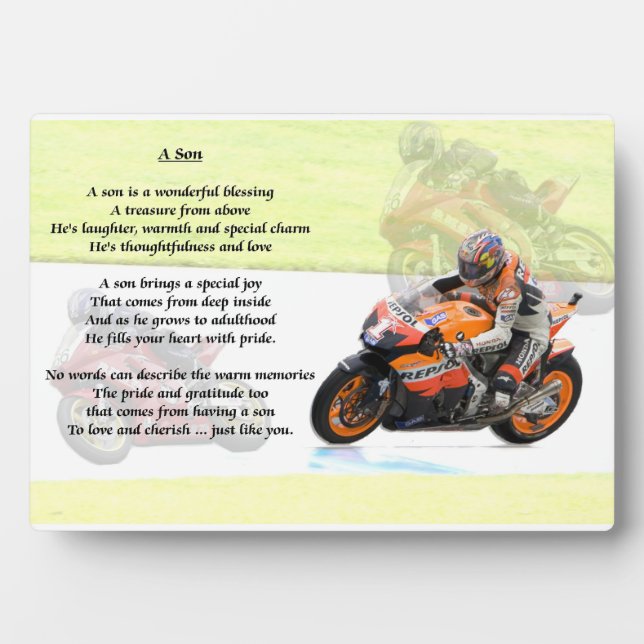 Photo Motorbike Design - son poème Plaque (Devant)