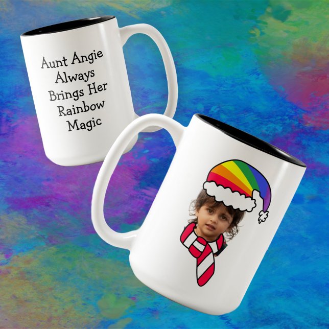Photo Mug Rainbow Père Noël personnalisable (Créateur téléchargé)