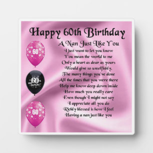 Photo Nan Poem Plaque - 60e anniversaire