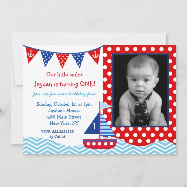 Photo Nautique Anniversaire Fête Invitation (Devant)