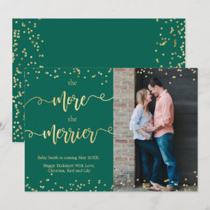 Photo Noël Grossesse Faire-part Cartes Vert