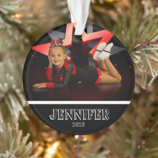 Photo Noir Personnalisée Ornament Cheerleader