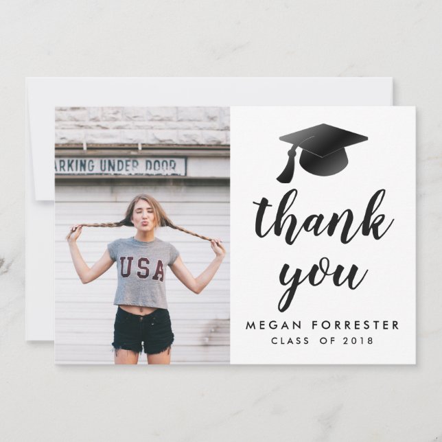 Photo noire de diplômé de Merci de casquette (Devant)