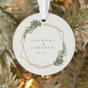 Photo nouvellement mariée géométrique Notre premie