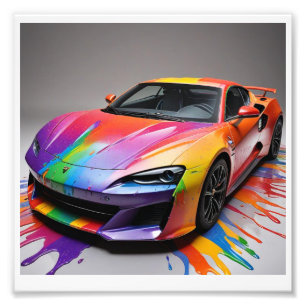 photo numérique d'une voiture de course en splat p