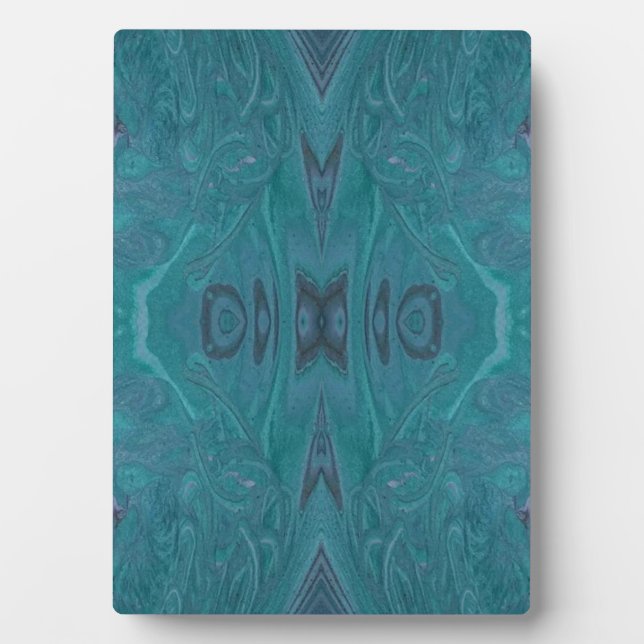 Photo Ocean Acrylic Pour Painting Plaque (Devant)