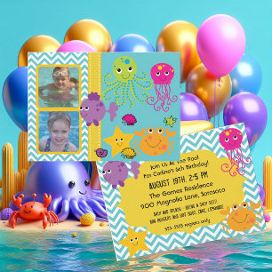 Photo Ocean Sea Life Octopus Invitation d'annivers