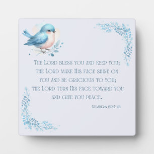 Photo Oiseau bleu avec numéro 6 24-26 plaque