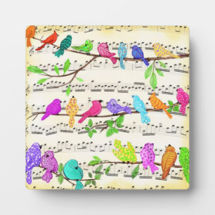 Photo Oiseaux de musique colorés Plaque de printemps