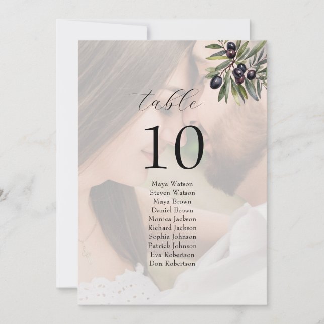 Photo Olive Ivory Wedding Seating Chart (Devant)