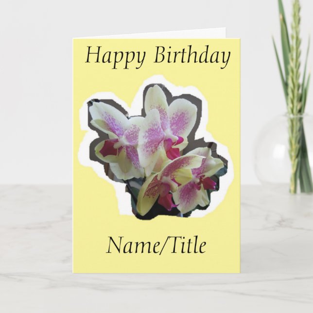 Photo orchidée Anniversaire carte femme amie nana (Devant)