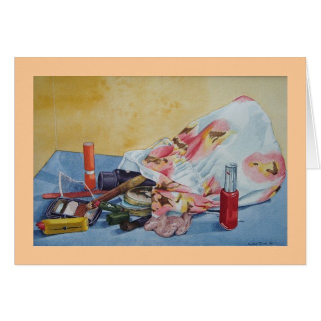 photo originale de vie morte du sac maquillage vin (Devant horizontal)