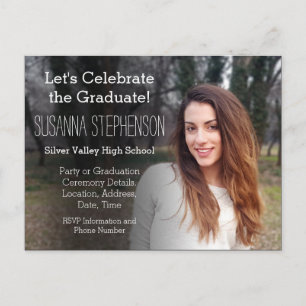 Photo Overlay Graduation Party Invitation Carte po