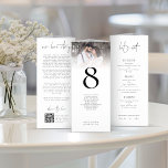 Photo Overlay QR Love Story Menu Table Pas Triple<br><div class="desc">REMARQUE IMPORTANTE : Ce triple est fourni plat, SANS pré-notation, pour vous de le plier vous-même. Pour vous aider à plier avec précision, des directives sont imprimées sur le dos pour les trois panneaux, plus un panneau extra fin sur le côté droit pour que vous appliquiez la colle pour coller...</div>