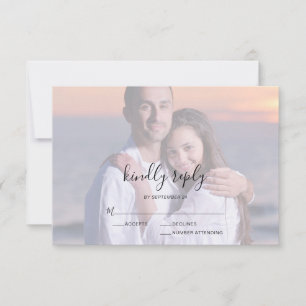 Photo Overlay Script Typographie Mariage Carte RSV