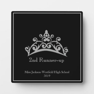 Photo Pageant Silver Tiara Crown 2nd Runner-up Plaque