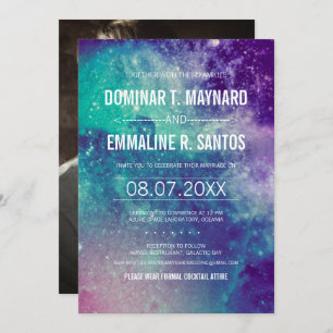 Photo Pastel Galaxy Faire-part de mariage