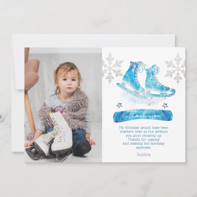 Photo Patinage sur glace Carte de remerciements d' (Devant)