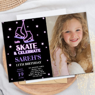 Photo Patinage sur glace noir Invitations Annivers