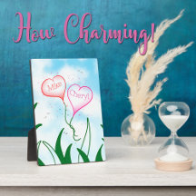   Personalized Heart Balloon Couple Name Plaque   