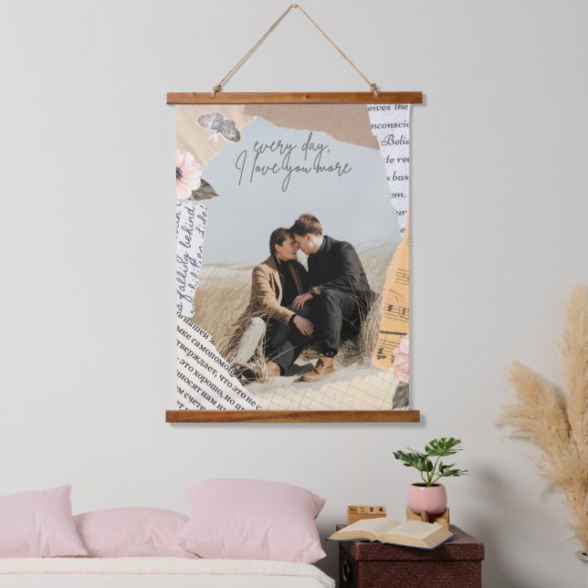 Photo personnalisable avec tapisserie suspendue (Chambre à coucher)