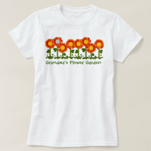 Photo personnalisable (jusqu'à 8) T-shirts Flower