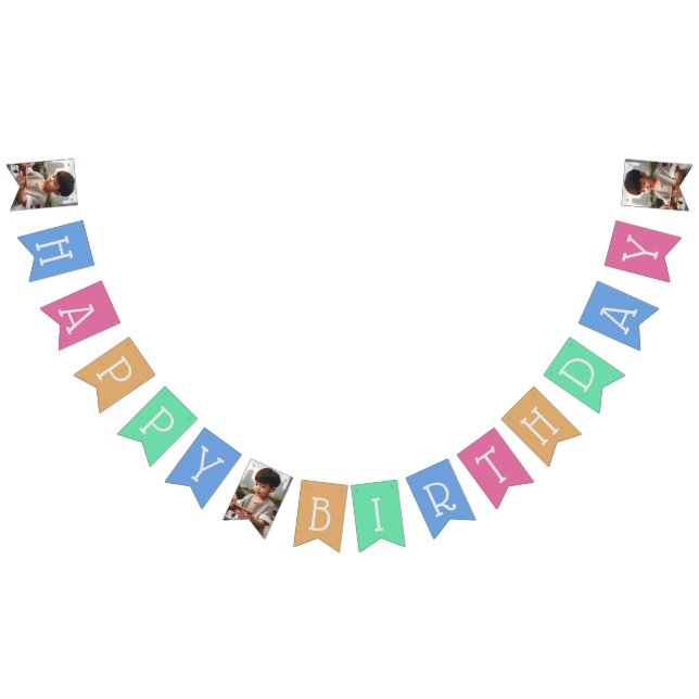 Photo personnalisée 16 Drapeaux Joyeux anniversair (Tout)