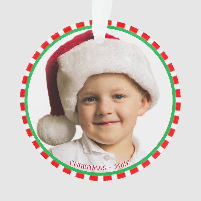 Photo personnalisée avec cadre rouge et blanc vert (devant)