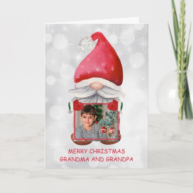 Photo Personnalisée Avec Carte Gnome Aquarelle (Devant)