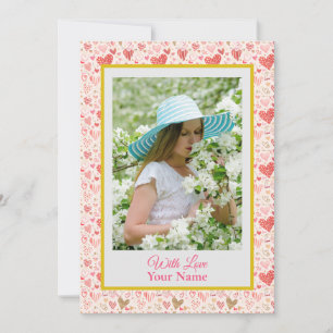 Photo Personnalisée Avec Coeurs D'Amour Rose