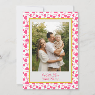 Photo Personnalisée Avec Coeurs D'Amour Rose