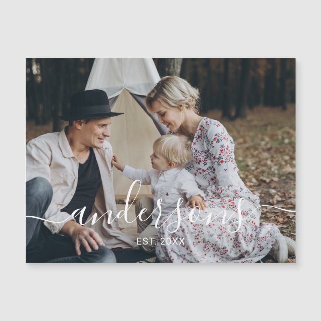 Photo personnalisée avec nom de famille et année d (Devant)