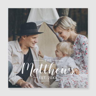 Photo personnalisée avec nom de famille et année d