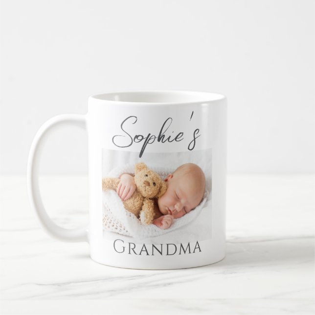 Photo personnalisée Bébé Grand-mère Mug (Gauche)