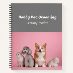 Photo personnalisée Carnet spiral rose et gris