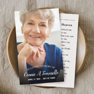 Photo personnalisée Carte commémorative funéraire