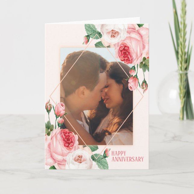 Photo personnalisée Carte de voeux Roses pour l'an (Devant)