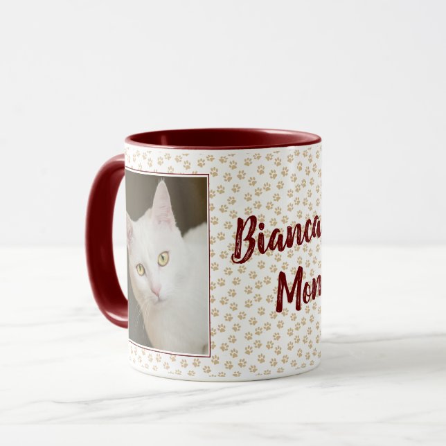 Photo personnalisée Chat Maman Mug Brown avec Empr (Devant gauche)