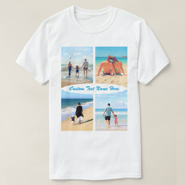 Photo personnalisée Collage Texte T-Shirt Vos Phot (Design devant)