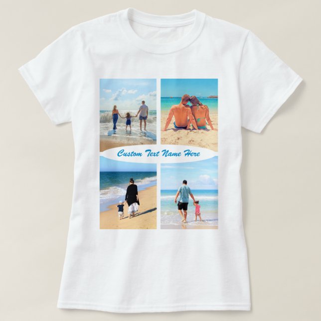 Photo personnalisée Collage Texte T-Shirt Vos Phot (Design devant)