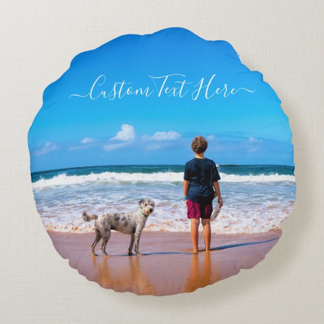 Photo personnalisée Coussin circulaire Vos photos  (Dos)