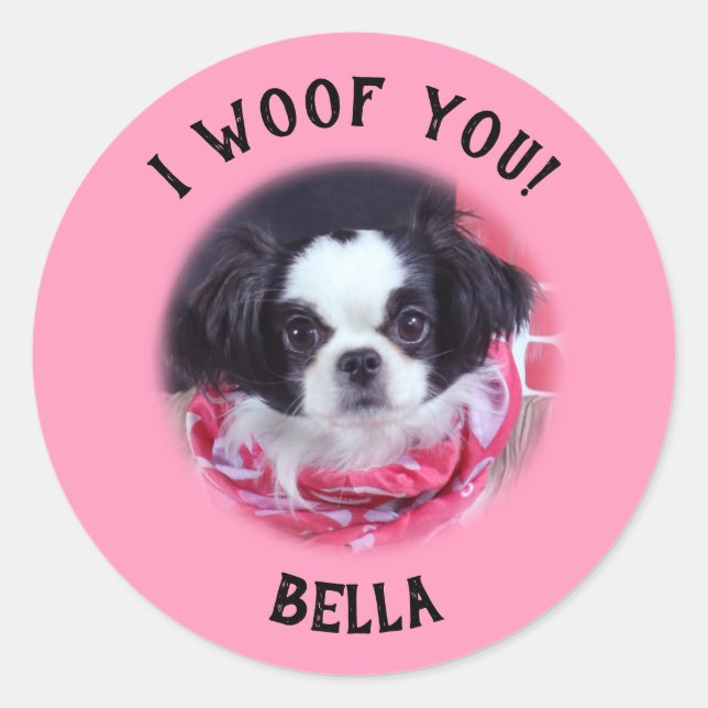 Photo Personnalisée De Chien I Wohof You Stickers (Devant)