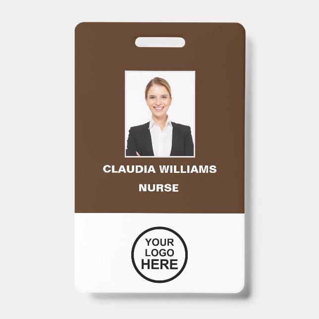 Photo personnalisée de l'employé, Nom, Logo, Badge (Avant)